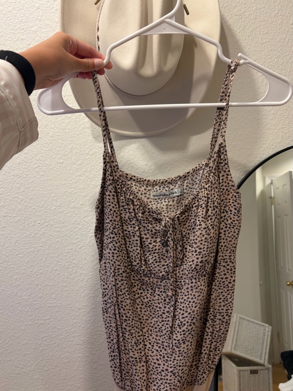 Abercrombie & Fitch Beige Cheetah-Print Spaghetti Strap Cami